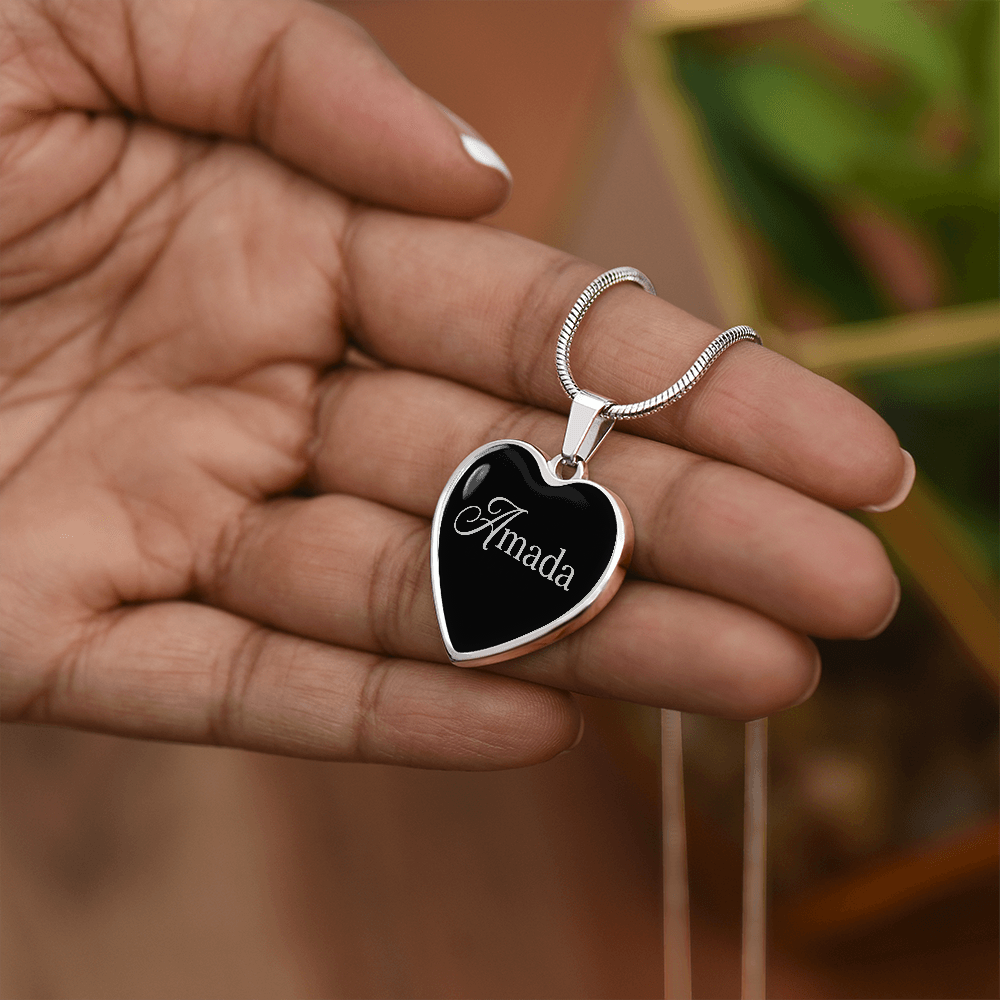 “Amada” Silver Heart Necklace for Her | Meaningful Valentine's Day, Birthday & Christmas Gift