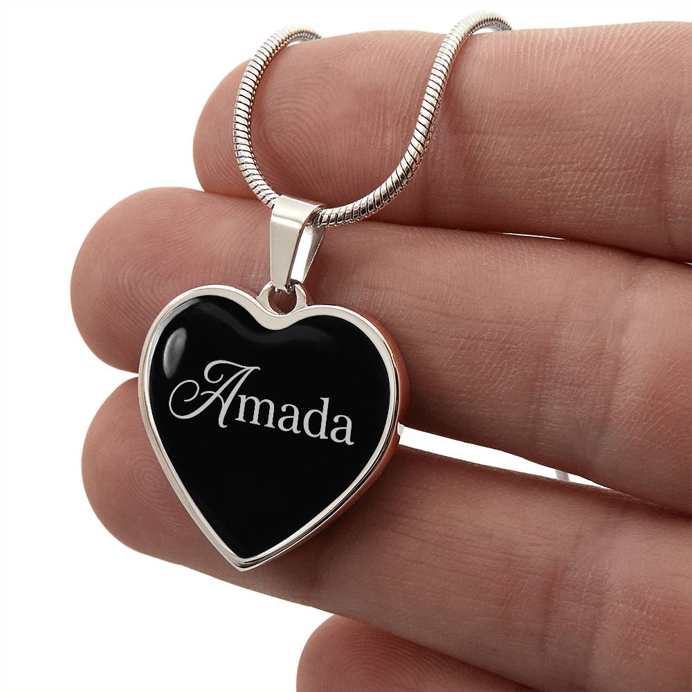 “Amada” Silver Heart Necklace for Her | Meaningful Valentine's Day, Birthday & Christmas Gift
