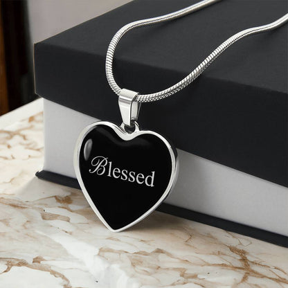 “Blessed” Silver Heart Necklace for Her | Meaningful Valentine's Day, Birthday & Christmas Gift