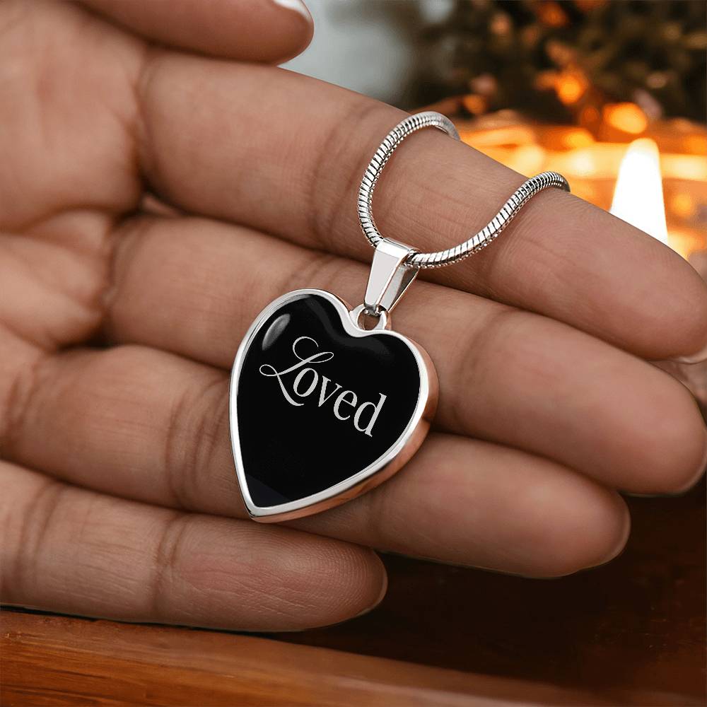 “Loved” Silver Heart Necklace for Her | Meaningful Gift for Valentine's Day, Birthday & Christmas