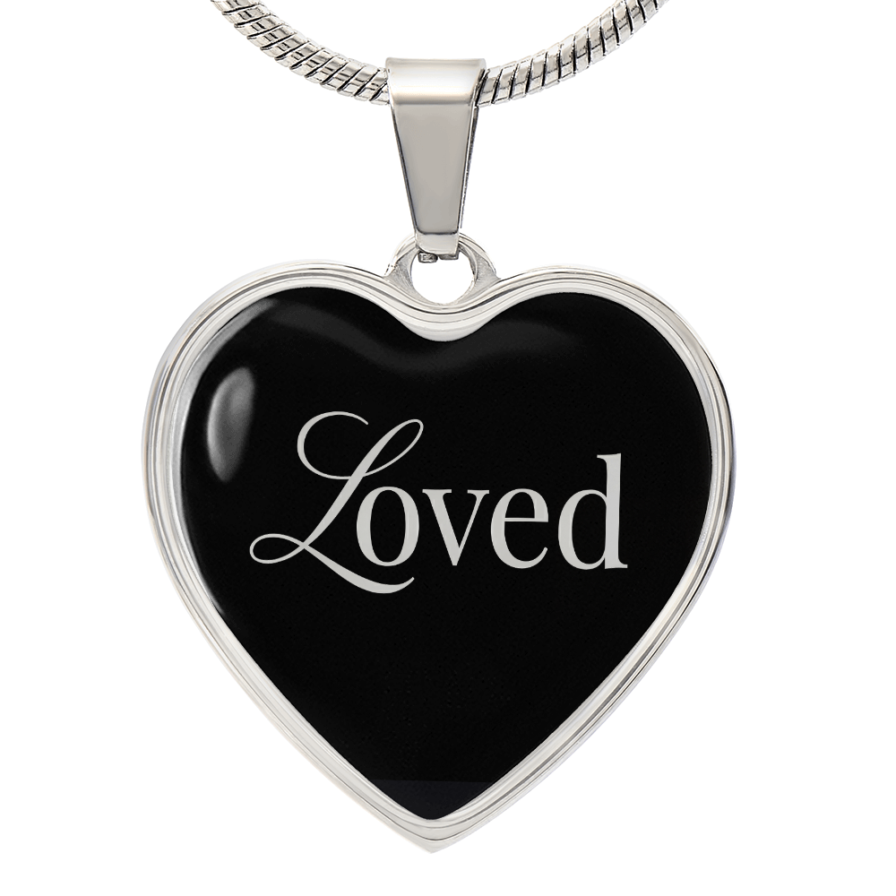 “Loved” Silver Heart Necklace for Her | Meaningful Gift for Valentine's Day, Birthday & Christmas