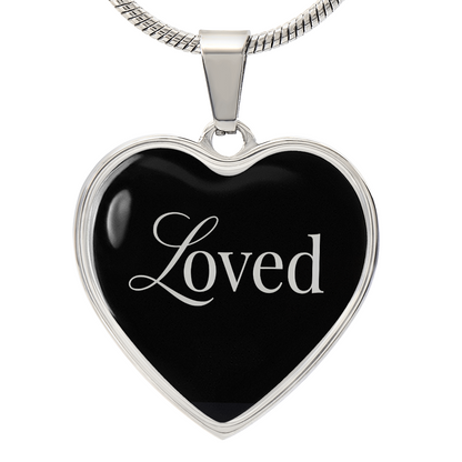 “Loved” Silver Heart Necklace for Her | Meaningful Gift for Valentine's Day, Birthday & Christmas