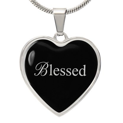 “Blessed” Silver Heart Necklace for Her | Meaningful Valentine's Day, Birthday & Christmas Gift
