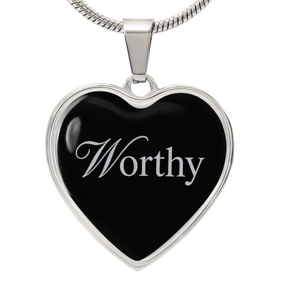 “Worthy” Silver Heart Necklace for Her | Meaningful Valentine's Day, Birthday & Christmas Gift