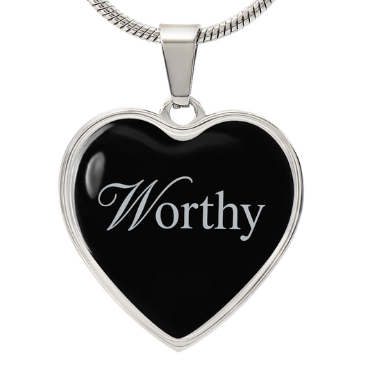 “Worthy” Silver Heart Necklace for Her | Meaningful Valentine's Day, Birthday & Christmas Gift