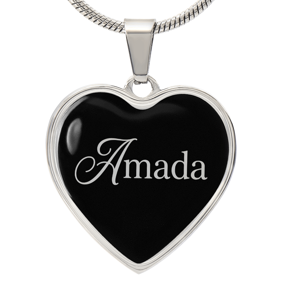 “Amada” Silver Heart Necklace for Her | Meaningful Valentine's Day, Birthday & Christmas Gift