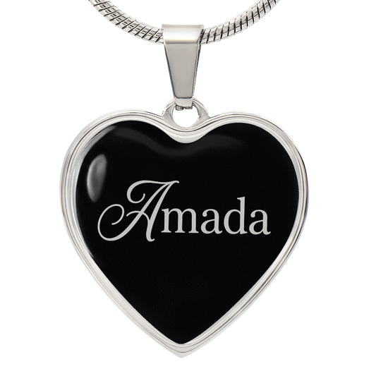 “Amada” Silver Heart Necklace for Her | Meaningful Valentine's Day, Birthday & Christmas Gift