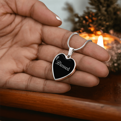 “Blessed” Silver Heart Necklace for Her | Meaningful Valentine's Day, Birthday & Christmas Gift