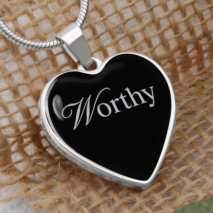 “Worthy” Silver Heart Necklace for Her | Meaningful Valentine's Day, Birthday & Christmas Gift