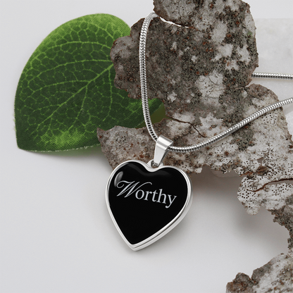 “Worthy” Silver Heart Necklace for Her | Meaningful Valentine's Day, Birthday & Christmas Gift