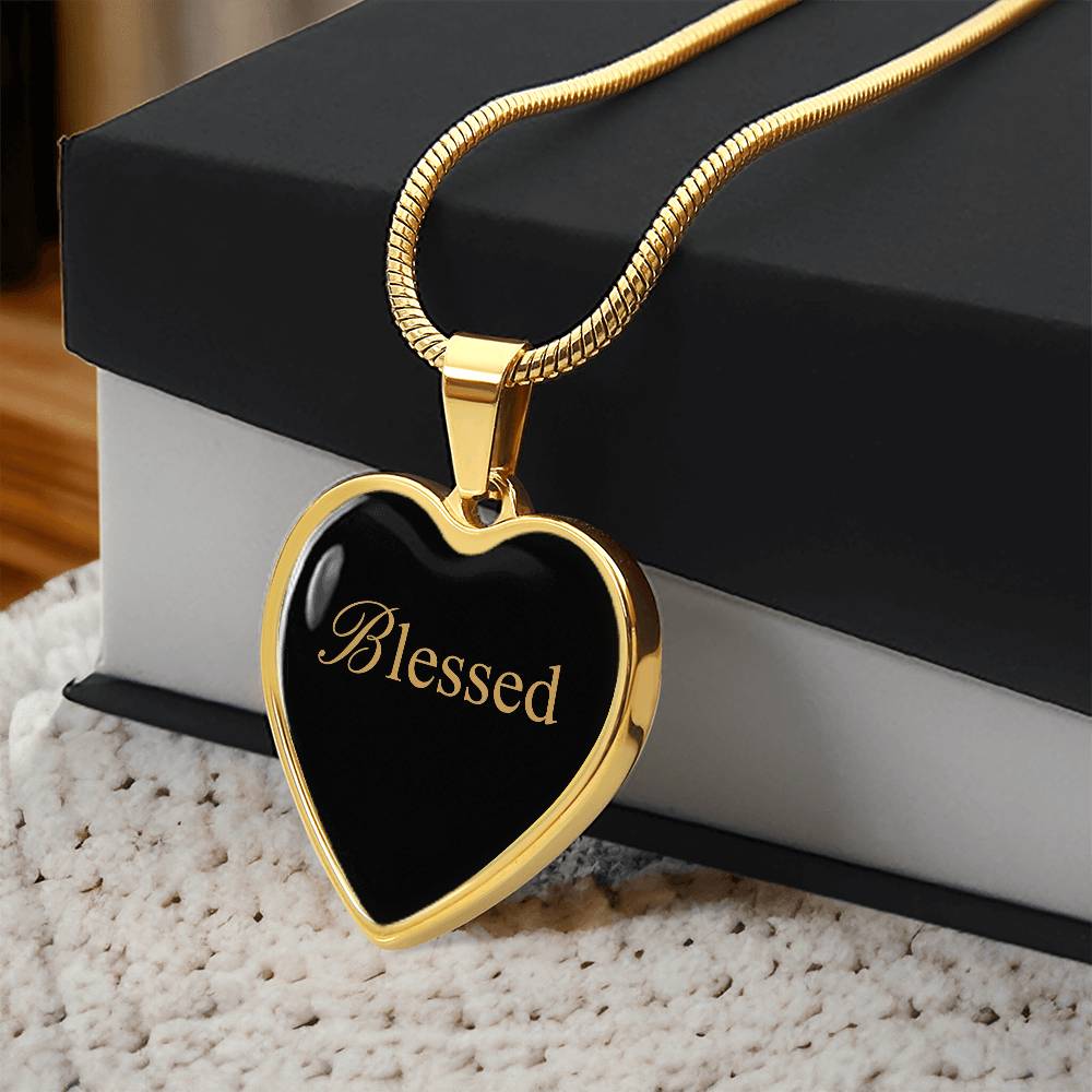 “Blessed” Gold Heart Necklace for Her | Meaningful Valentine's Day, Birthday & Christmas Gift