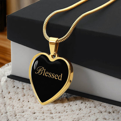 “Blessed” Gold Heart Necklace for Her | Meaningful Valentine's Day, Birthday & Christmas Gift