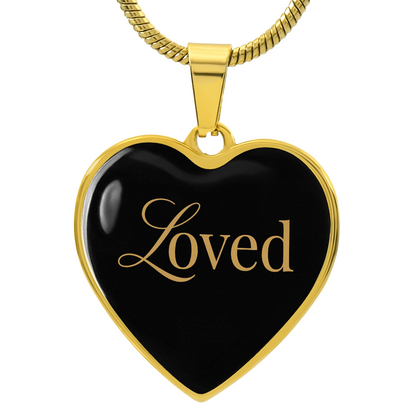 “Loved” Gold Heart Necklace for Her | Meaningful Valentine's Day, Birthday & Christmas Gift