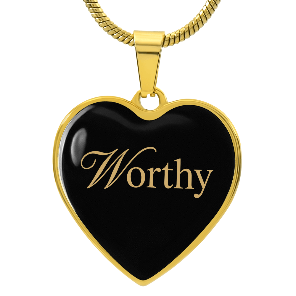 “Worthy” Gold Heart Necklace for Her | Meaningful Valentine's Day, Birthday & Christmas Gift