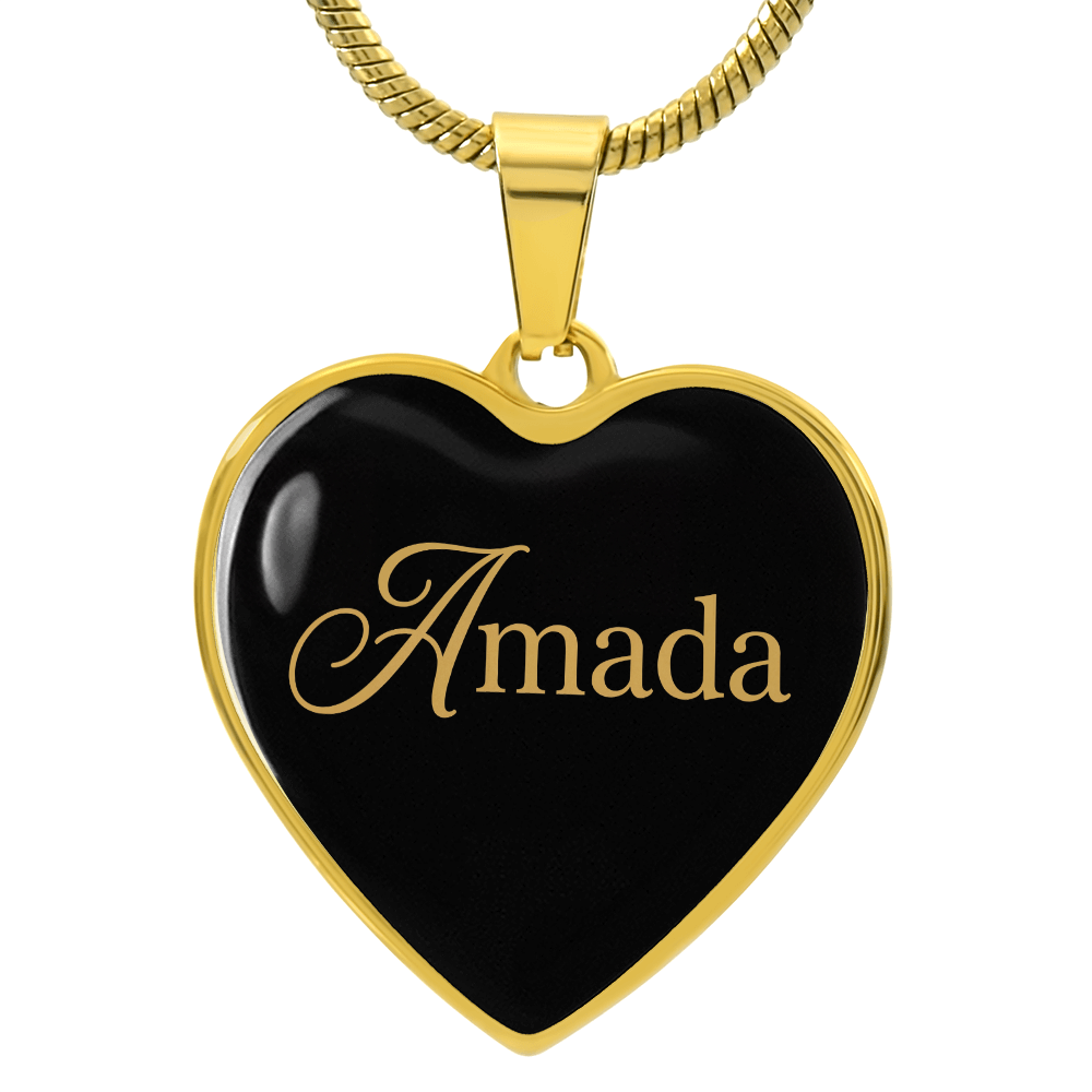 “Amada” Gold Heart Necklace for Her | Meaningful Valentine's Day, Birthday & Christmas Gift