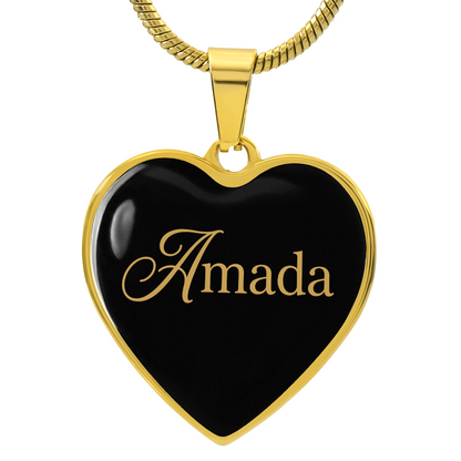 “Amada” Gold Heart Necklace for Her | Meaningful Valentine's Day, Birthday & Christmas Gift