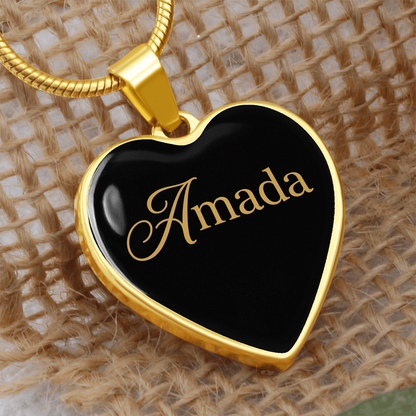 “Amada” Gold Heart Necklace for Her | Meaningful Valentine's Day, Birthday & Christmas Gift